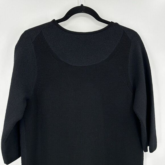 COS Women's Black 100% Wool Long Sleeve Boxy Oversized Tunic Shift Dress Small - Picture 5 of 8